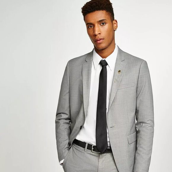 Topman SKINNY suit jacket in marl gray size 40R - Picture 2 of 8